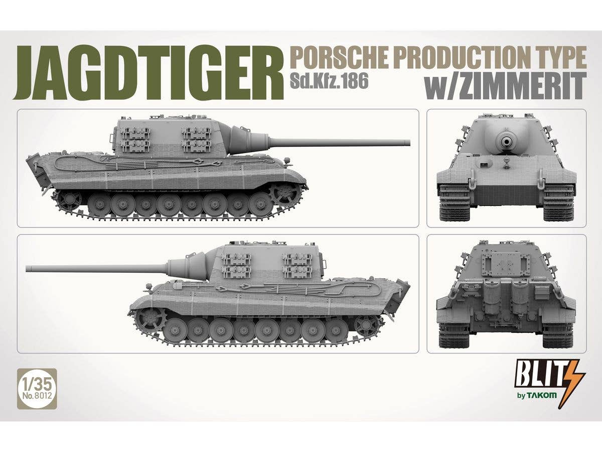 Takom 1/35 JAGDTIGER PORSCHE PRODUCTION TYPE Sd.Kfz.186 w/ZIMMERIT | 4897051422600
