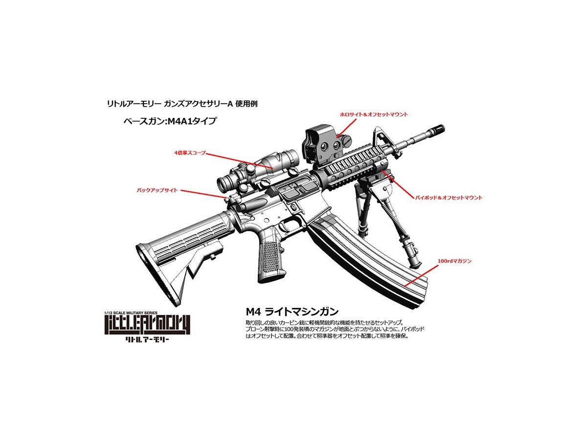 TomyTec Little Armory 1/12 LD022 Guns Accessory A2 | 4543736300359