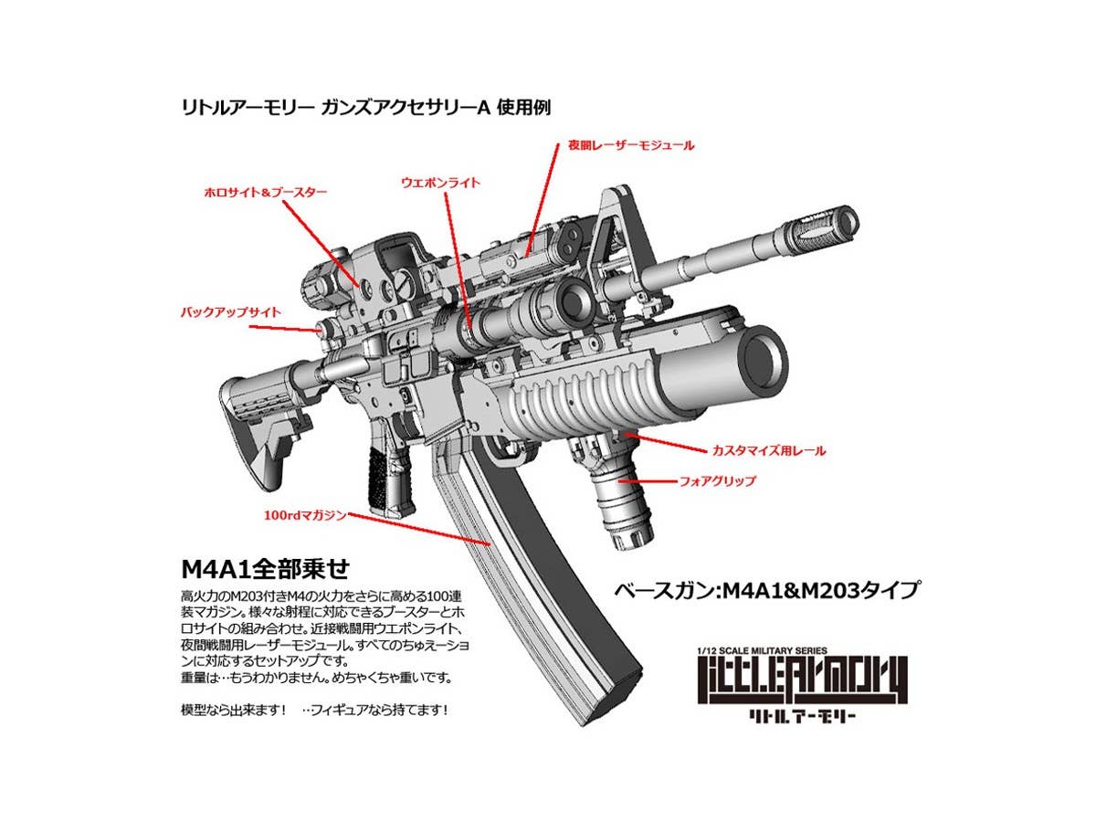 TomyTec Little Armory 1/12 LD022 Guns Accessory A2 | 4543736300359
