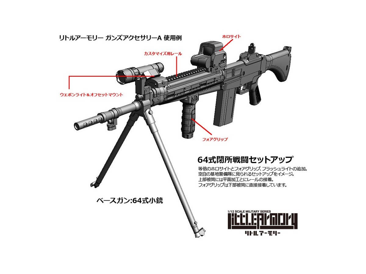 TomyTec Little Armory 1/12 LD022 Guns Accessory A2 | 4543736300359