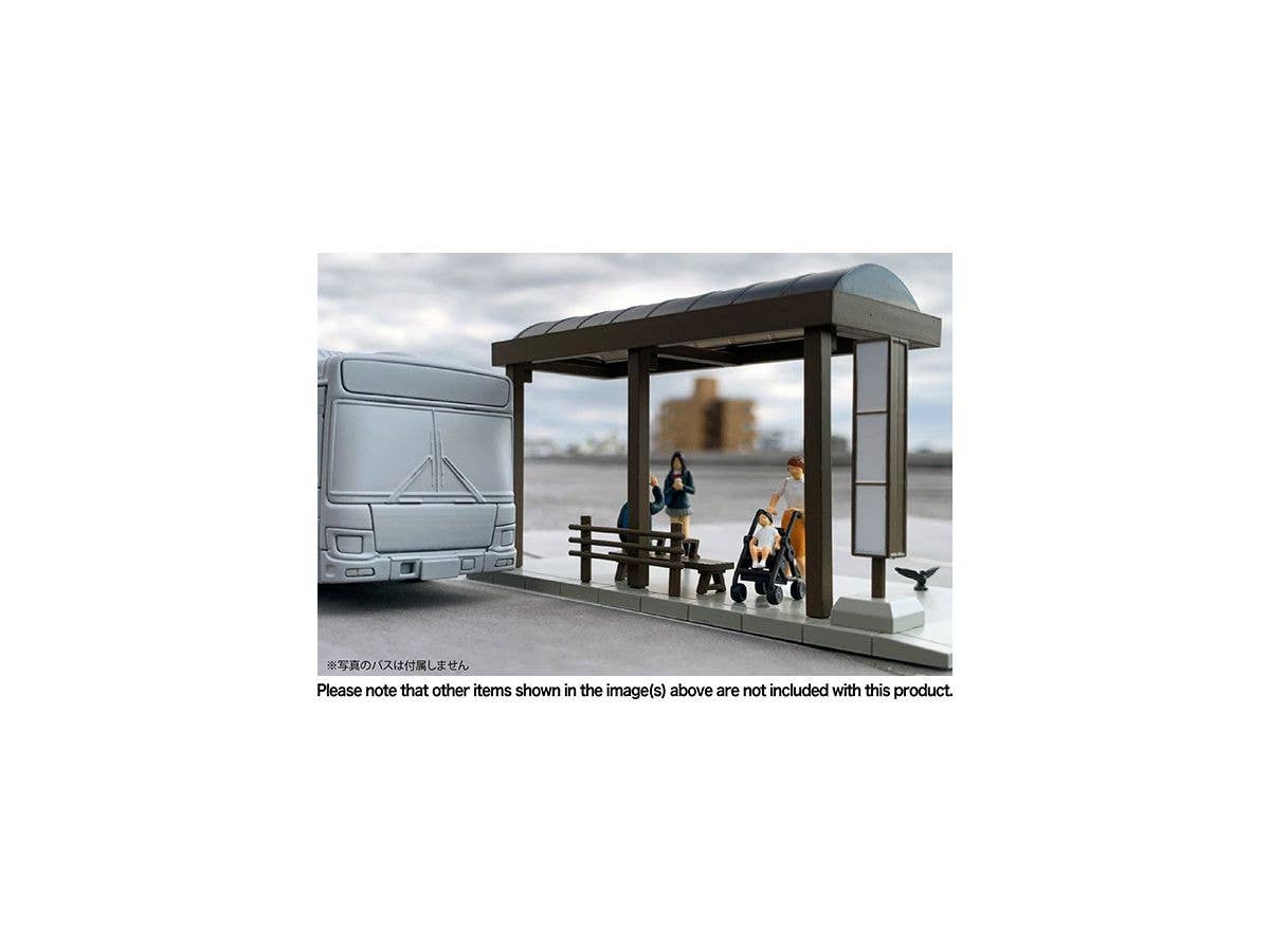 TomyTec Diocolle 64 1/64 #Car Snap 05a Bus Stop with 4 figures | 4543736312369