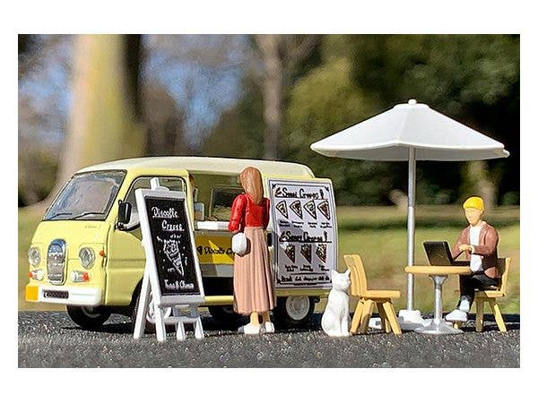 TomyTec Diocolle 64 1/64 #Car Snap 15a Crepe Shop Subaru Sambar Dias with 3 figures | 4543736321613