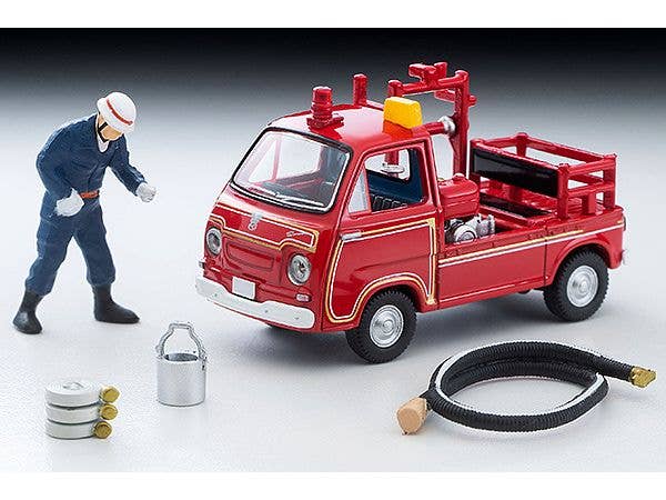 Tomica Limited Vintage 1/64 LV-68c Subaru Sambar Pump Fire Truck with a figure | 4543736324959