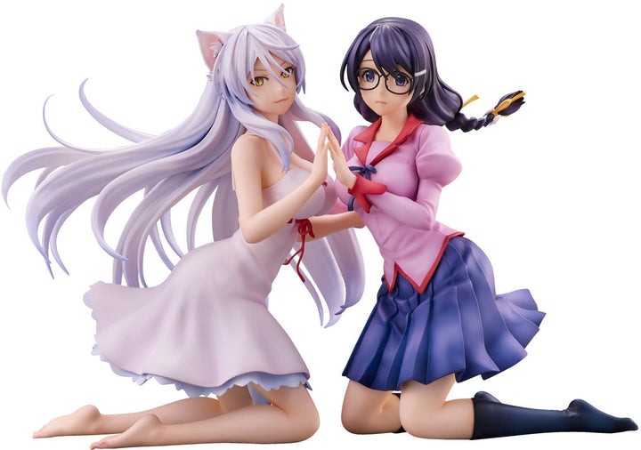 Union Creative "Nekomonogatari" Tsubasa Hanekawa Set of 2 Complete Figure | 4589642715894
