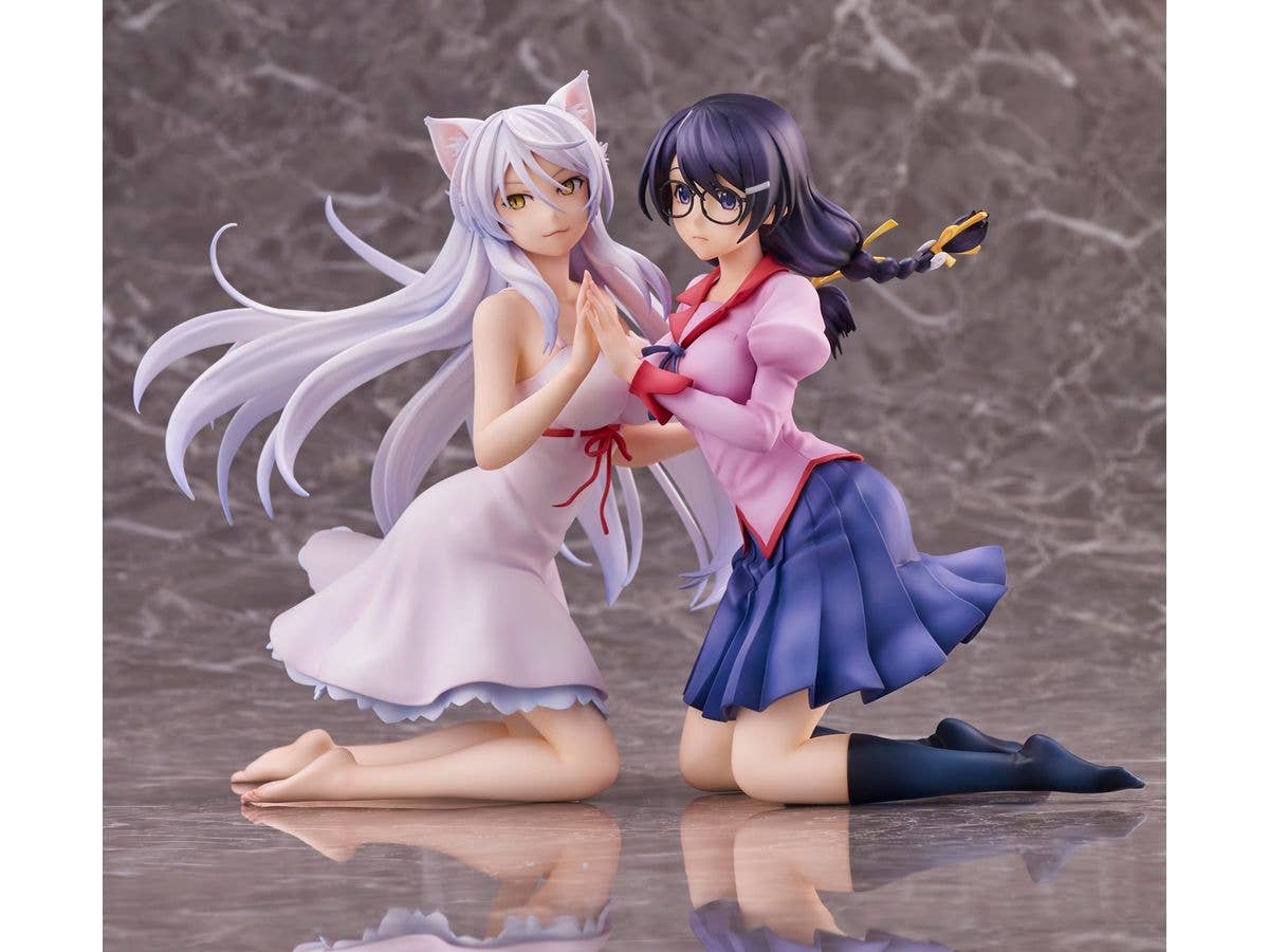 Union Creative "Nekomonogatari" Tsubasa Hanekawa Set of 2 Complete Figure | 4589642715894