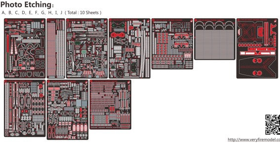 Very Fire 1/350 IJN Heavy Cruiser Chikuma Detail Up Set (For Tamiya 78027)
