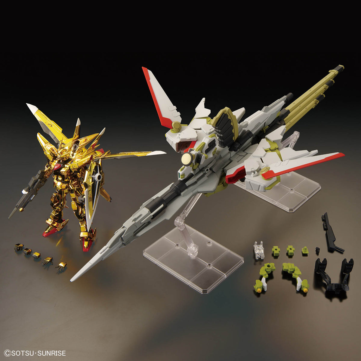 P-Bandai RG 1/144 The Gundam Base Limited Akatsuki Gundam (Oowashi Unit) & HG 1/144 Zeus Silhouette & Custom Joint Parts Set