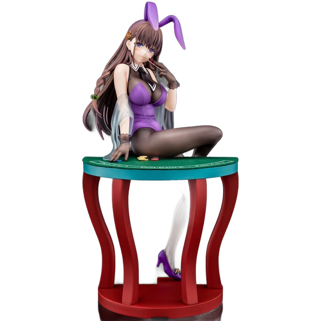 Elfine Phillet wearing flower’s purple bunny costume with Nip Slip Gimmick System