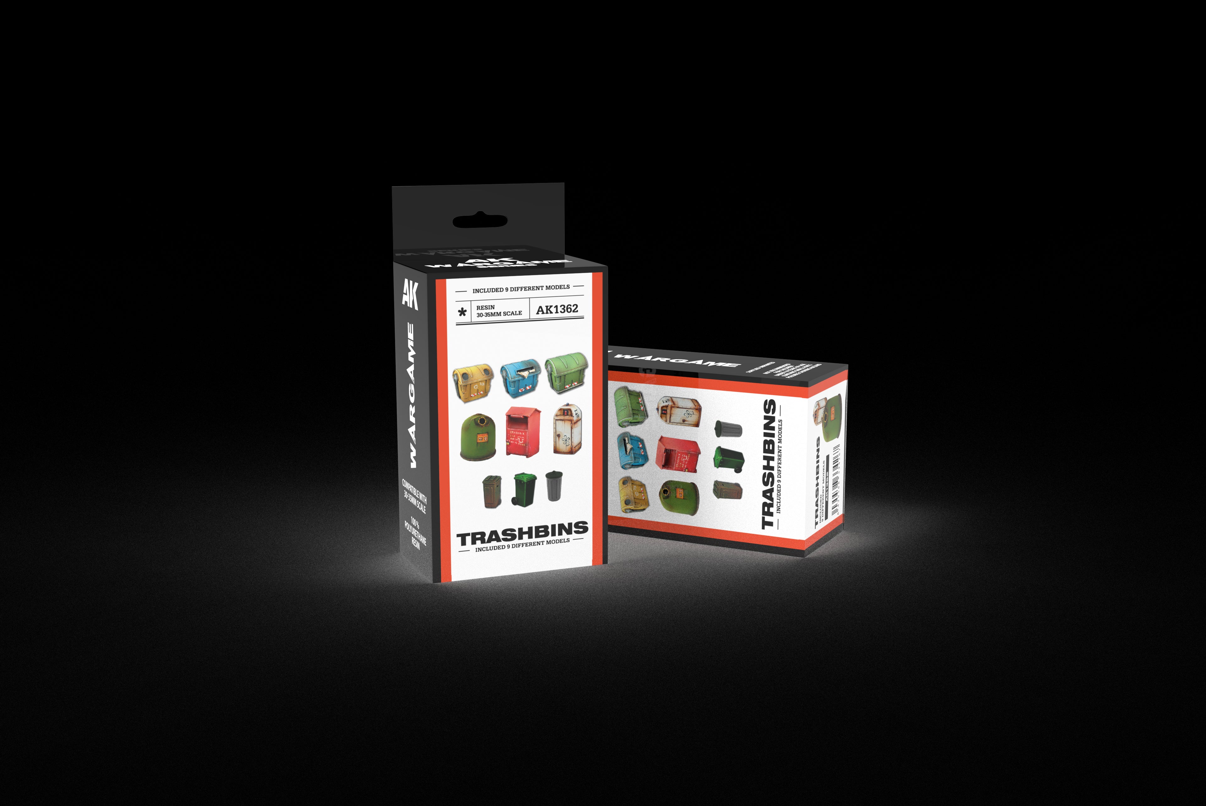 AK Interactive Scenography Wargame Set Trashbins (30-35mm) | 8435568334267