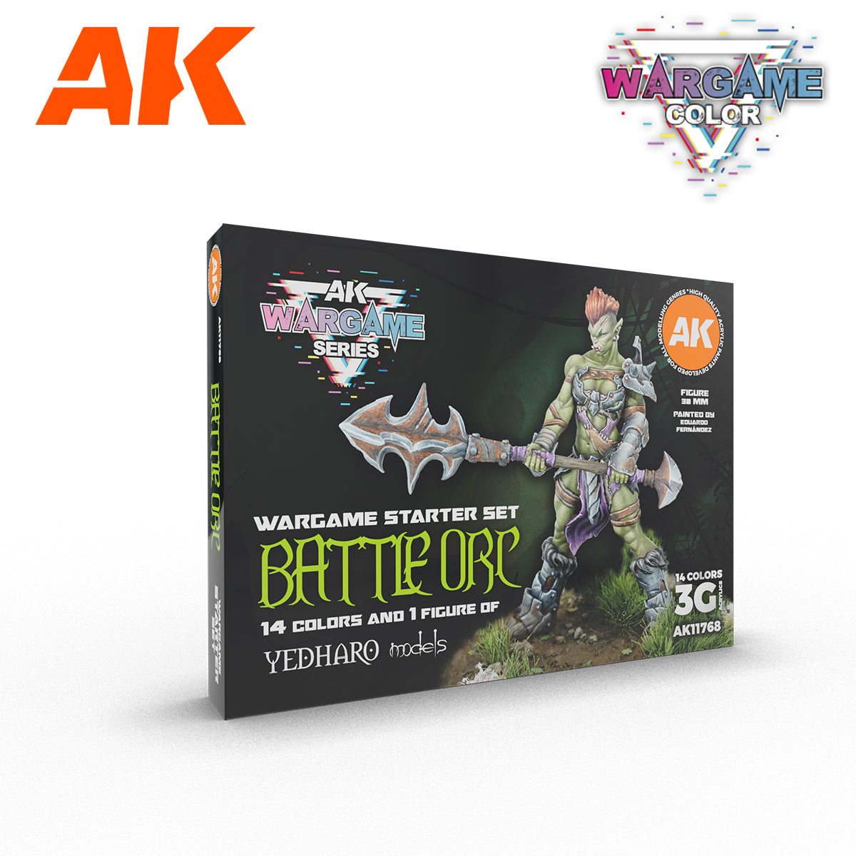 AK Interactive Wargame Starter Set - Battle Orc (14 Colors & 1 Figure) [Sale ends when item is out of stock]