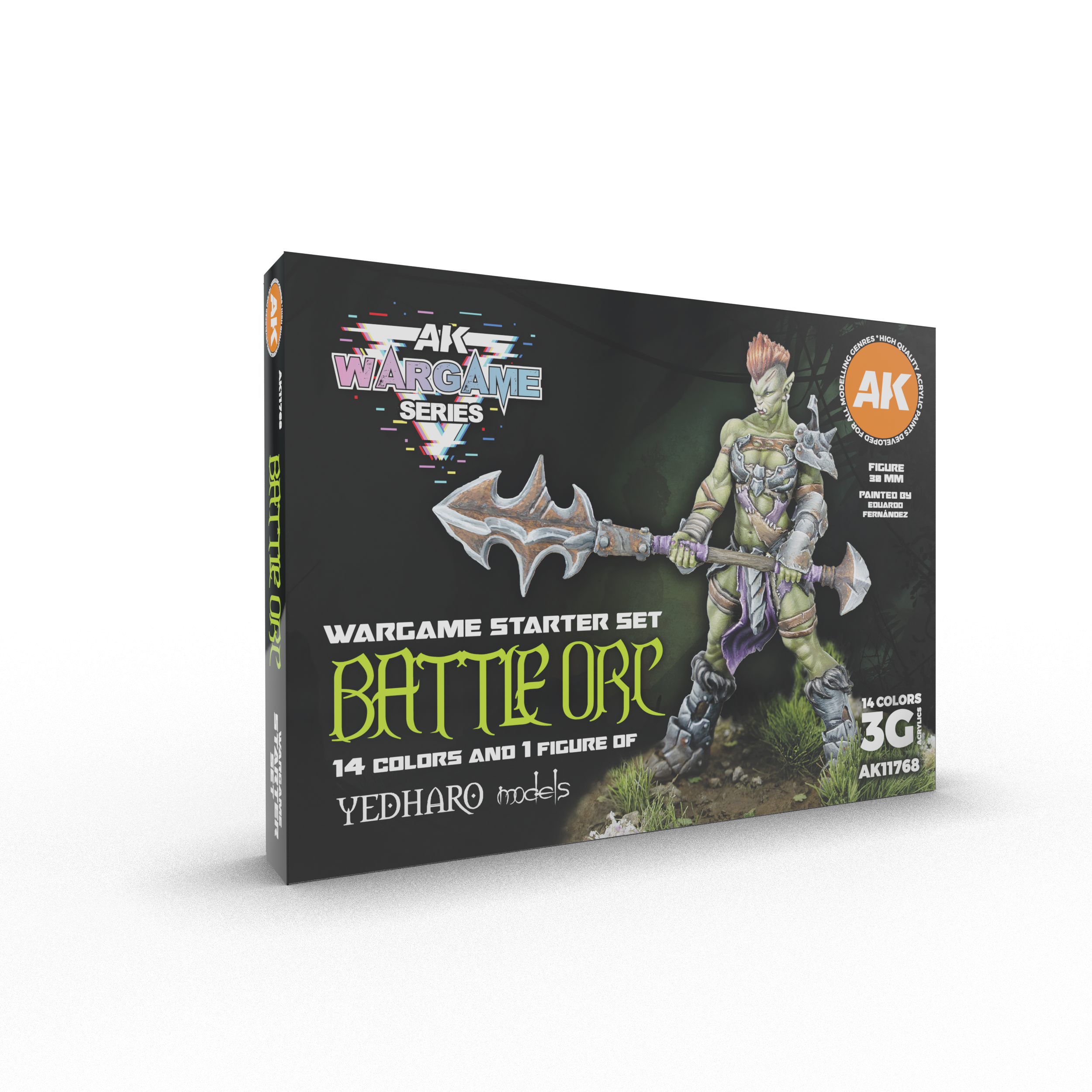 AK Interactive Wargame Starter Set - Battle Orc (14 Colors & 1 Figure) [Sale ends when item is out of stock]