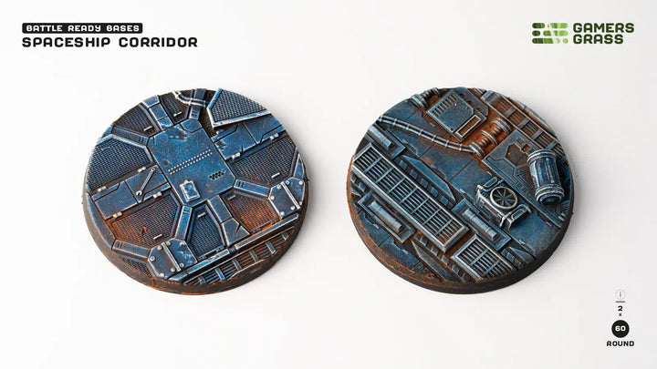 Gamers Grass Battle Ready Bases - Spaceship Corridor - Round 60mm (x2) | 738956790255