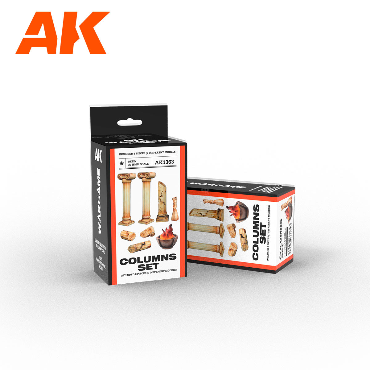 AK Interactive Scenography Wargame Set Columns Set  (30-35mm) | 8435568337343