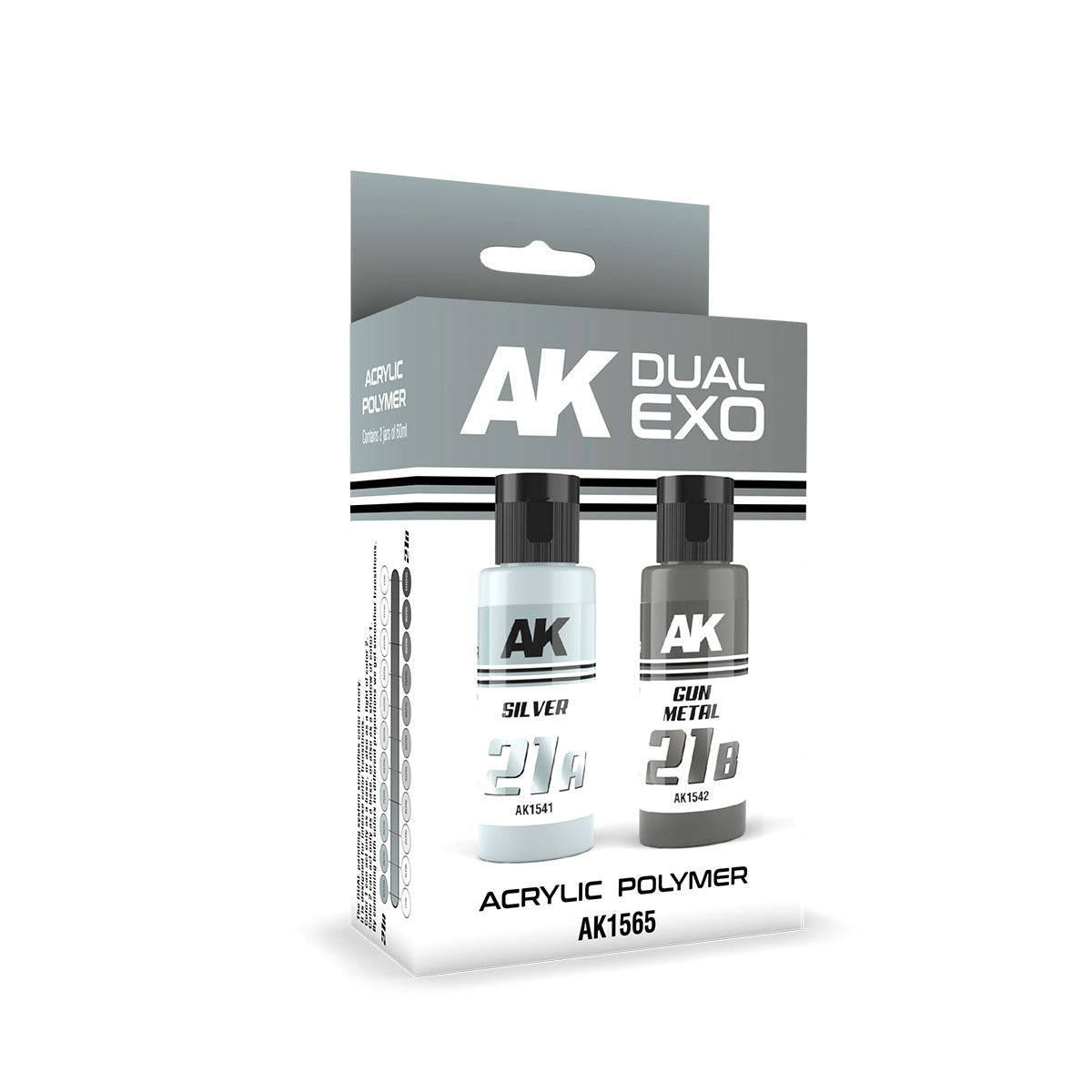 Ak Interactive Silver & Gun Metal Dual Exo Paint Set | 8435568327979