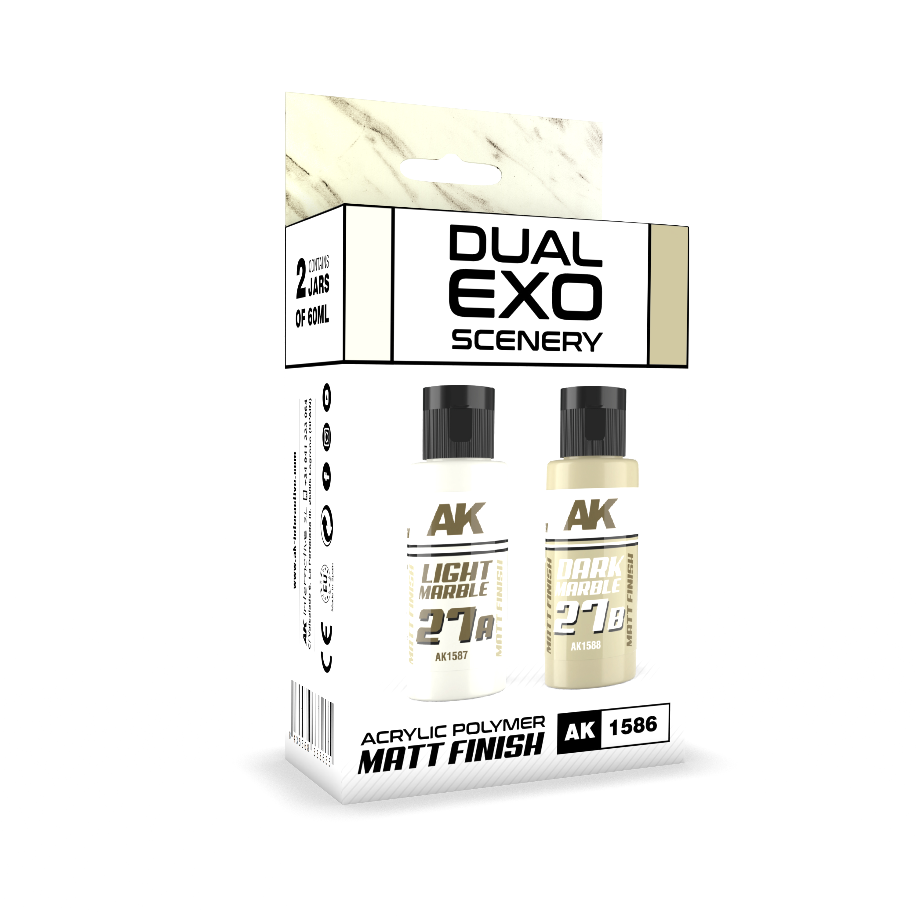Ak Interactive Light Marble & Dark Marble Dual Exo Paint Set | 8435568333635