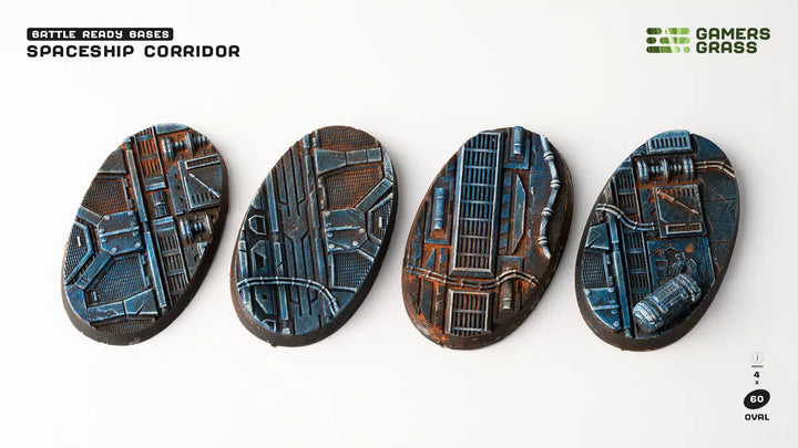 Gamers Grass Battle Ready Bases - Spaceship Corridor - Oval 60mm (x4) | 738956790279