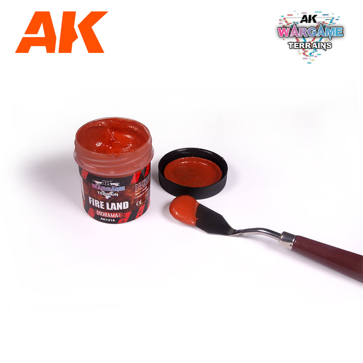 AK Interactive Wargame Battle Ground Terrains Fire Land - 100ml (Acrylic) | 8435568330924