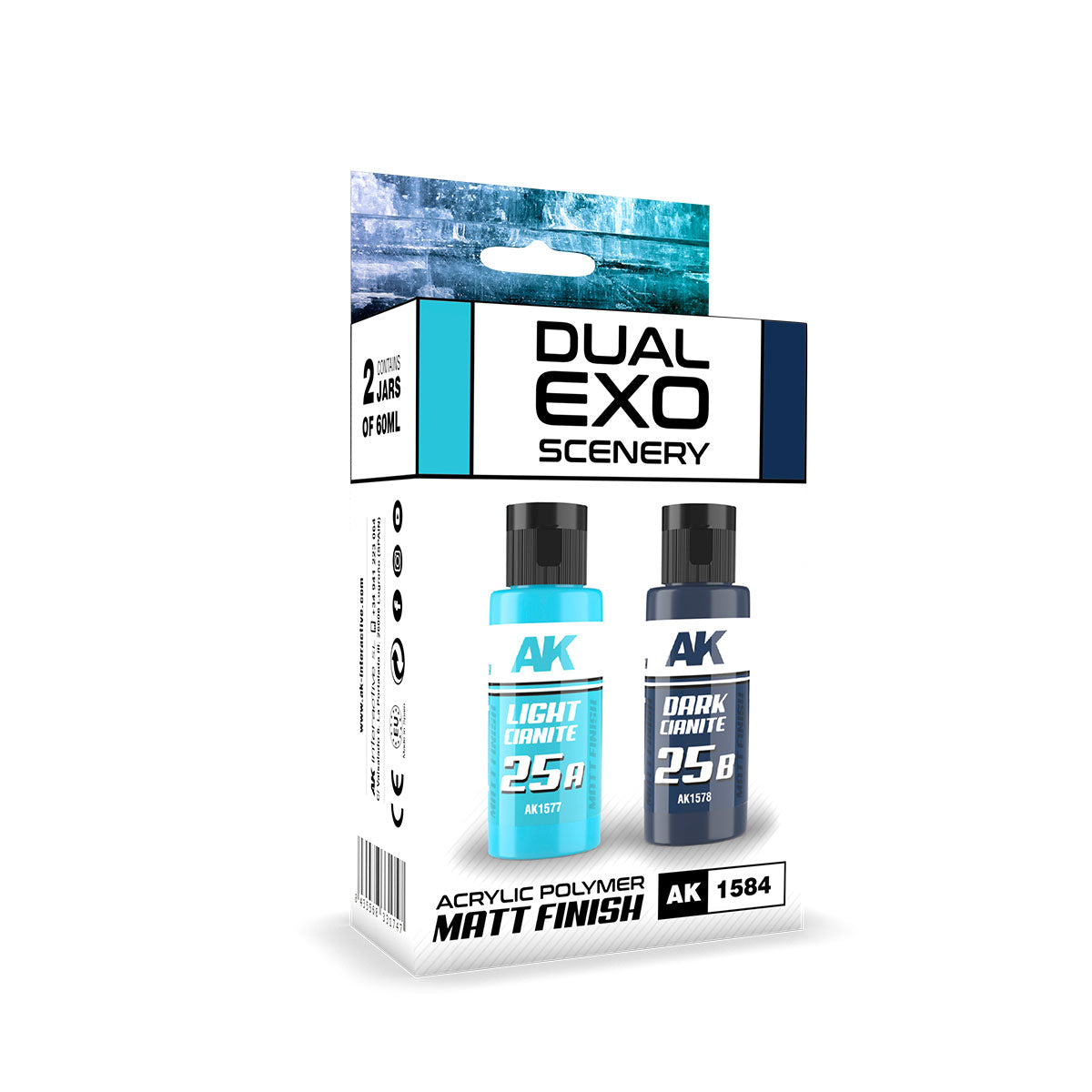 Ak Interactive Light Cianite & Dark Cianite Dual Exo Paint Set | 8435568331747