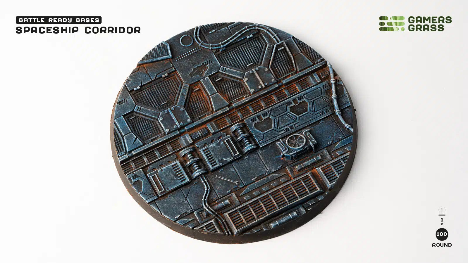 Gamers Grass Battle Ready Bases - Spaceship Corridor - Round 100mm (x1) | 738956790262