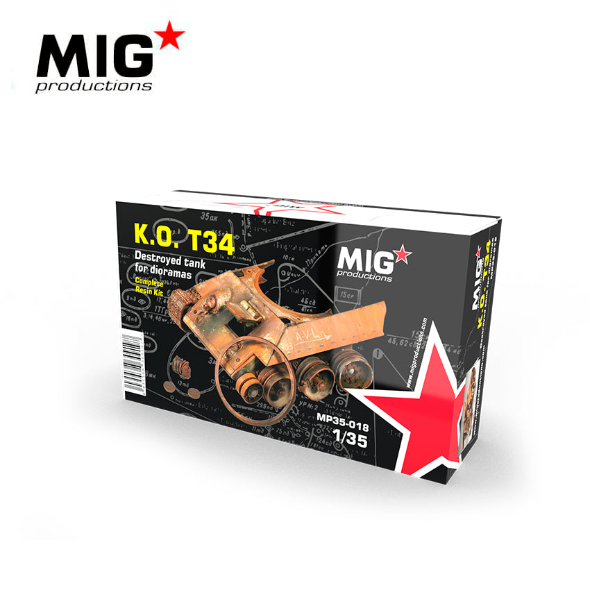 MIG 1/35 K.O. T34 Destroyed T34 Tank | 8435568309197