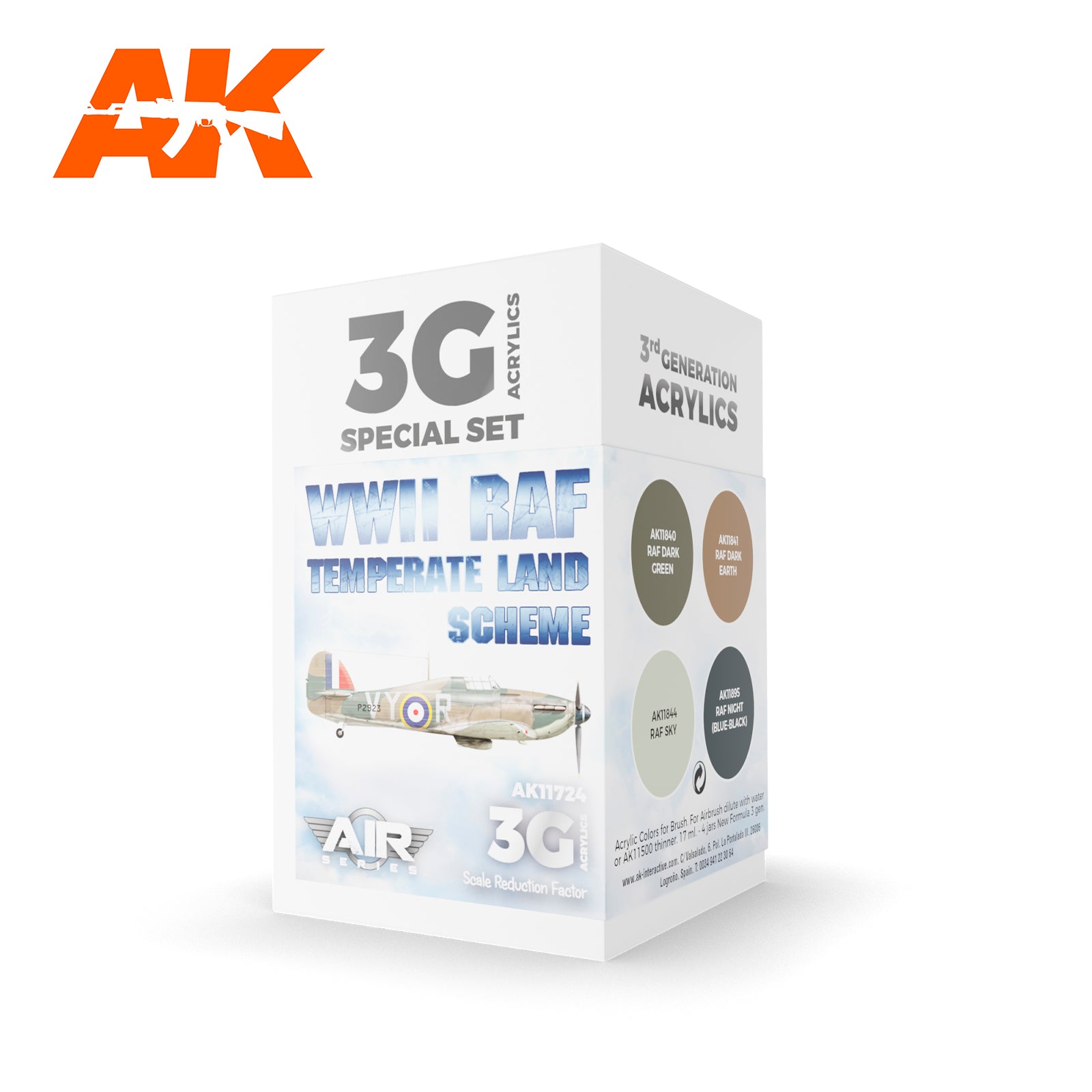 AK Interactive 3G Air - WWII RAF Temperate Land Scheme SET | 8435568314351
