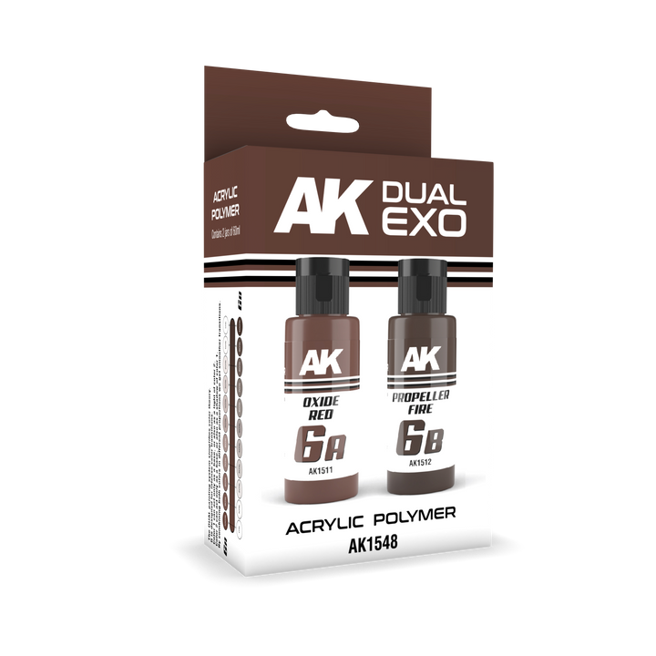 Ak Interactive Oxide Red & Propeller Fire Dual Exo Paint Set | 8435568327825