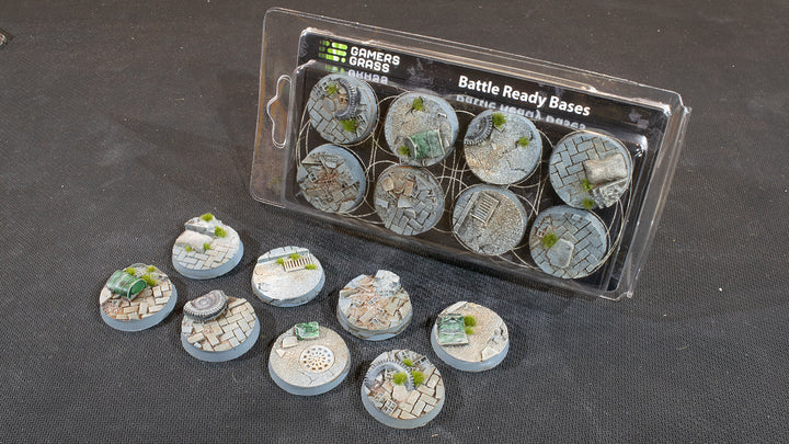 Gamers Grass Battle Ready Bases - Urban Warfare - Round 32mm (x8) | 738956789358
