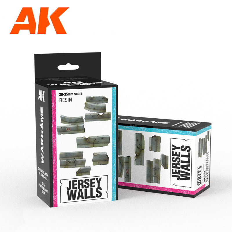 AK Interactive Jersey Walls Wargame Set 100% Polyurethane Resin Compatible With 30-35MM Scale | 8435568333338