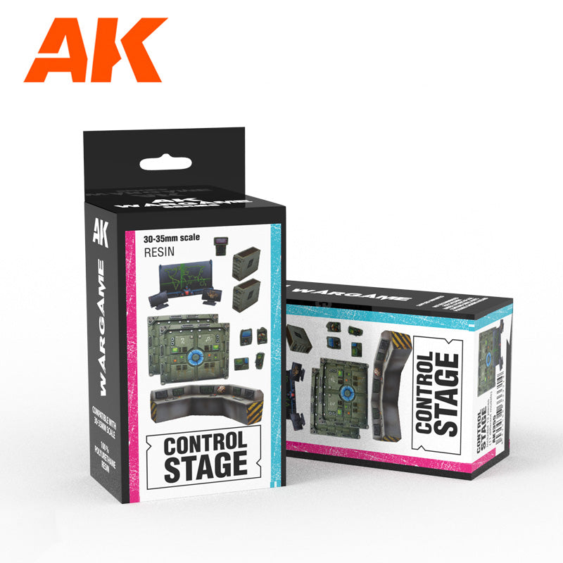 AK Interactive Control Stage Wargame Set 100% Polyurethane Resin Compatible With 30-35MM Scale | 8435568333314