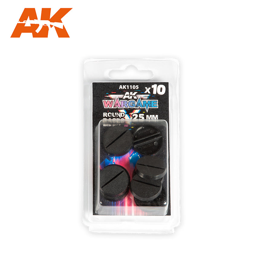 AK Interactive Plastic Wargame Bases. Round Base With Lip 25mm (10 Units) | 8435568328785