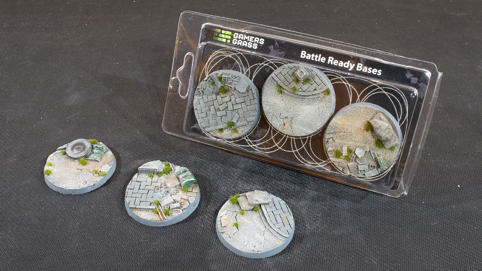 Gamers Grass Battle Ready Bases - Urban Warfare - Round 50mm (x3) | 738956789372