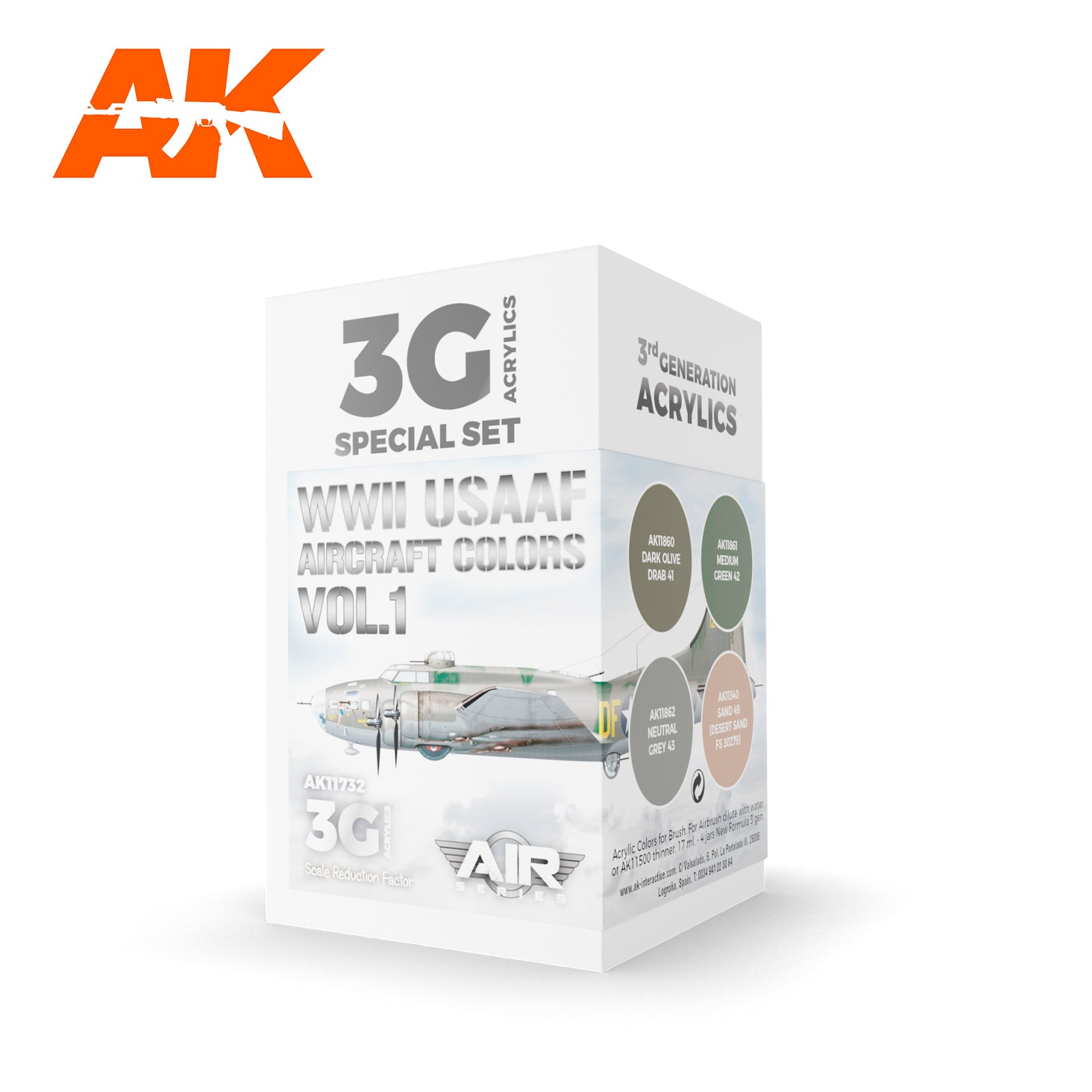 AK Interactive 3G Air - WWII USAAF Aircraft Colors Vol.1 SET | 8435568314177