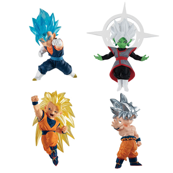Bandai Adverge "Dragon Ball Super" Set of 4 (SS Vegito, Zamasu, SS3 Goku Punching, UI Goku, UI Goku Kamehameha)