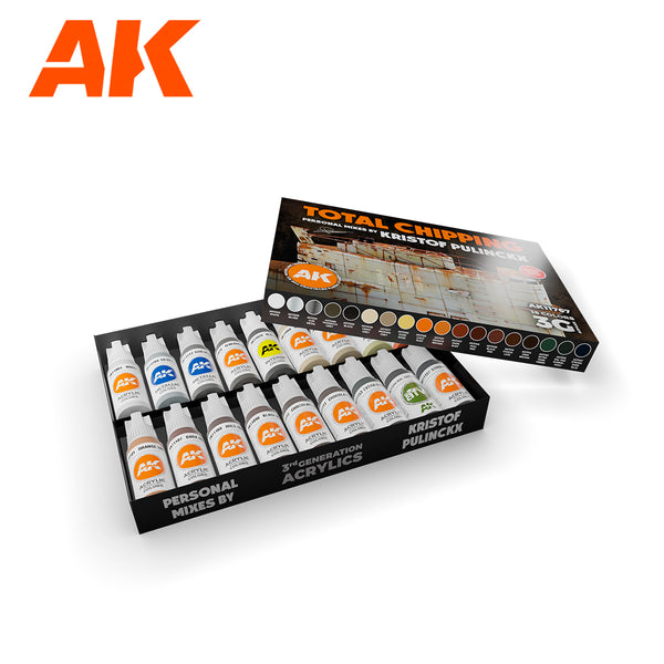 AK Interactive Total Chipping Kristof Pulinckx (18 Colors Set)