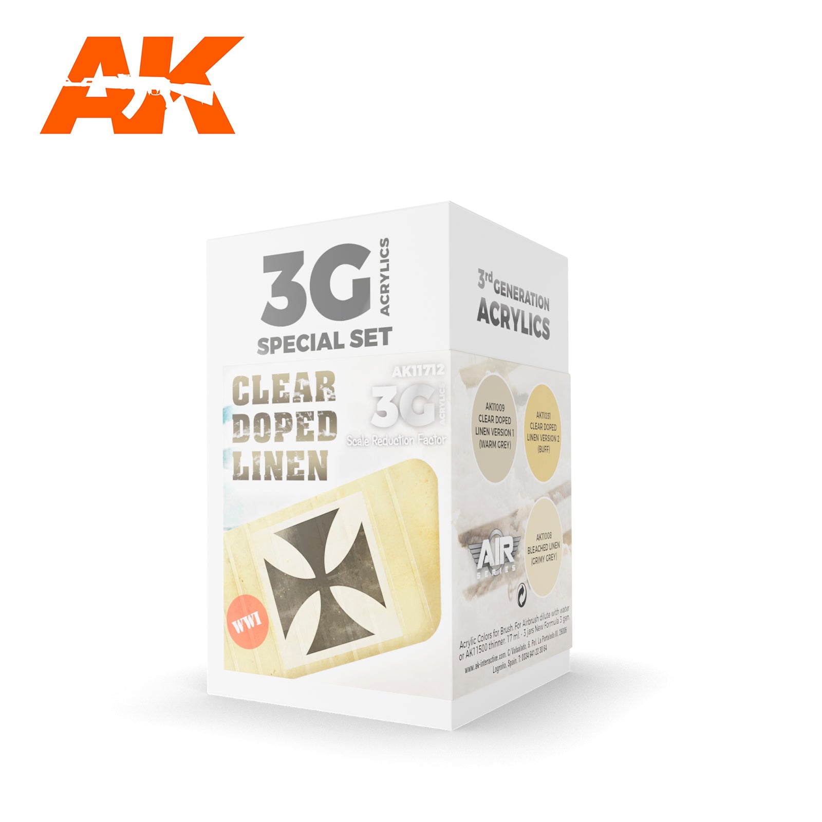 AK Interactive 3G Air - Clear Doped Linen SET | 8435568313651