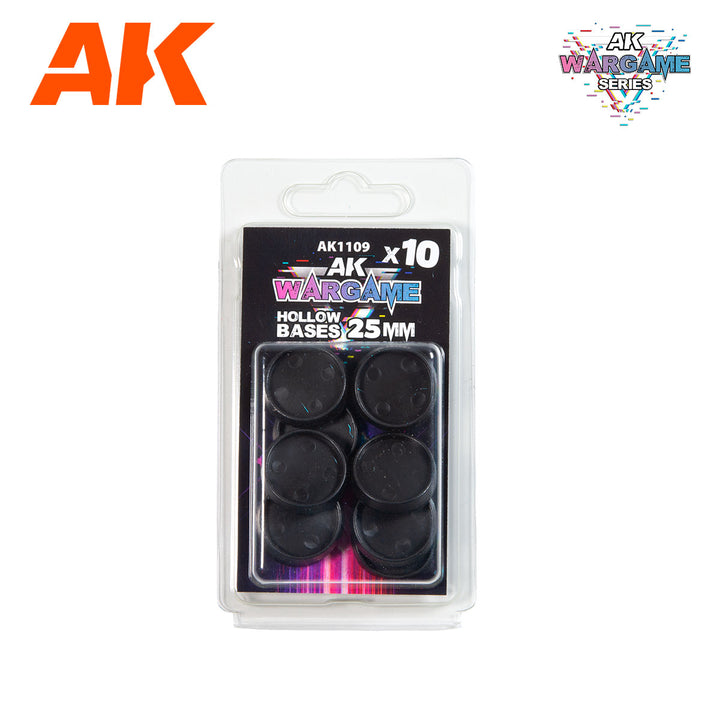 AK Interactive Plastic Wargame Bases. Hollow Base 25mm (10 Units) | 8435568334687