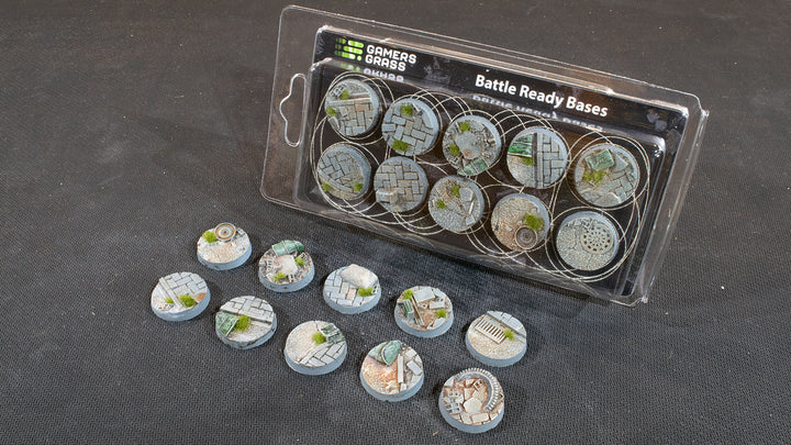 Gamers Grass Battle Ready Bases - Urban Warfare - Round 25mm (x10) | 738956789341