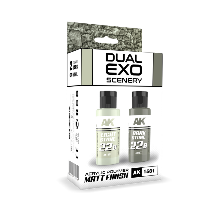 Ak Interactive Light Stone & Dark Stone Dual Exo Paint Set | 8435568331716