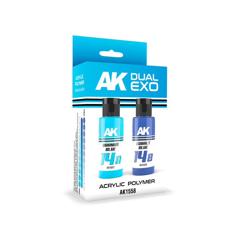 Ak Interactive Uranus Blue & Cobalt Blue Dual Exo Paint Set | 8435568327900