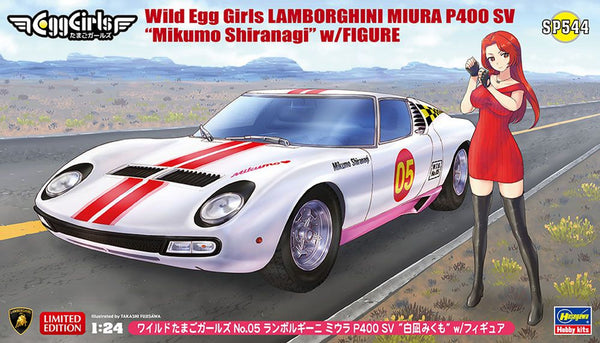 Hasegawa 1/24 Wild Egg Girls No.05 Lamborghini Miura P400 SV "Mikumo Shiranagi" w/Figure