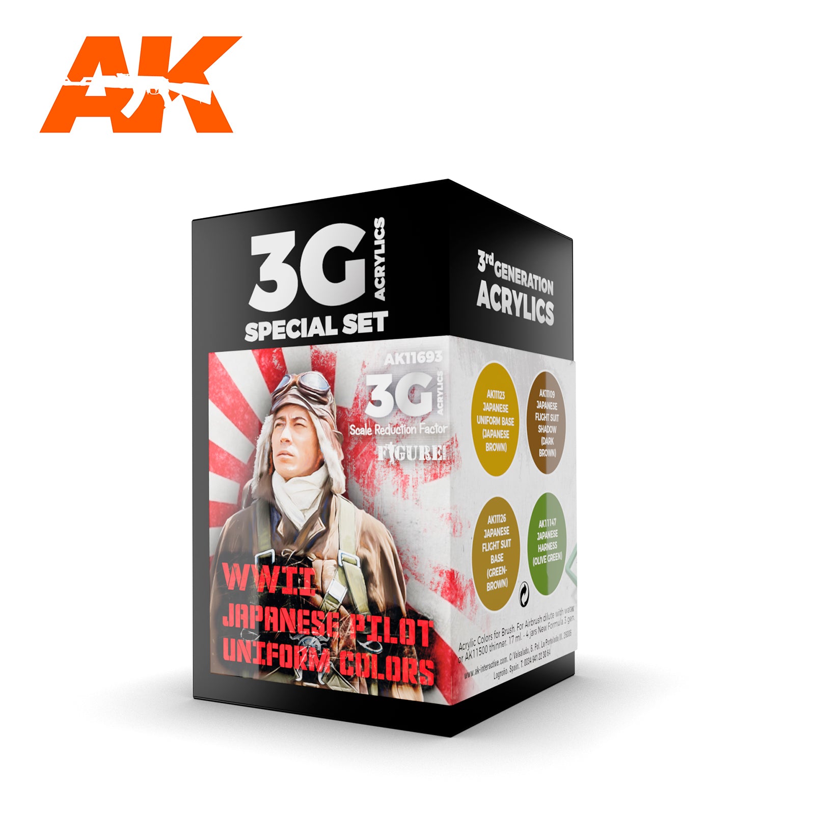 AK Interactive 3G Air - WWII JAPAN UNIFORM COLORS AIR | 8435568312685