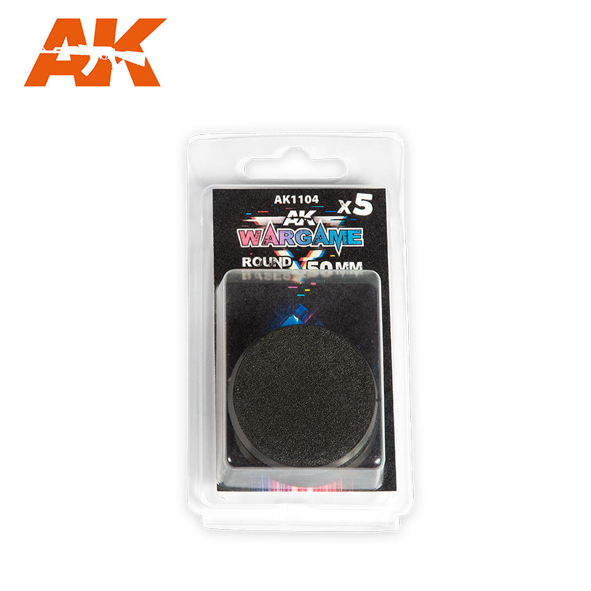 AK Interactive Plastic Wargame Bases. Round Base 50mm (5 Units) | 8435568328778