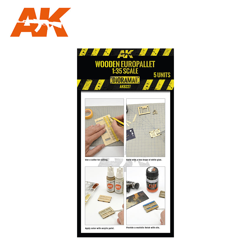 AK Interactive Laser Cut Wooden Europallet / 1:35, 5 Units | 8435568326637