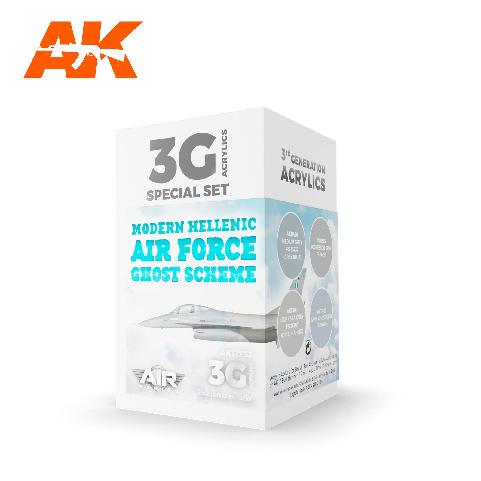 AK Interactive 3G Air - Modern Hellenic Air Force Ghost Scheme SET | 8435568314610