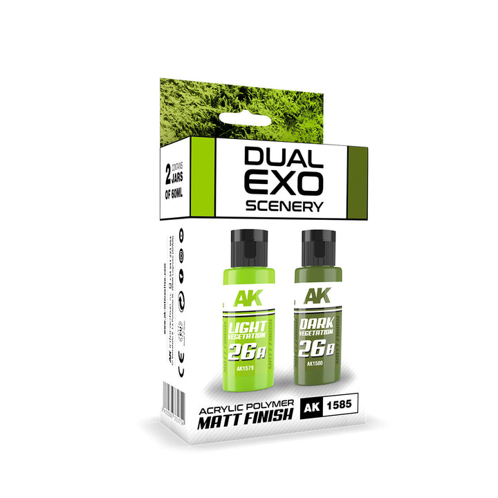 Ak Interactive Light Vegetation & Dark Vegetation Dual Exo Paint Set | 8435568331754