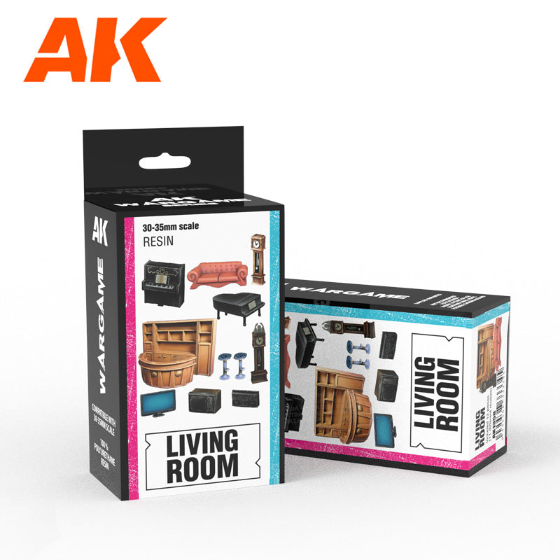 AK Interactive Living Room Wargame Set 100% Polyurethane Resin Compatible With 30-35MM Scale | 8435568333345