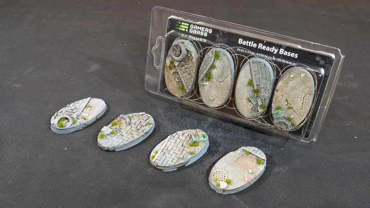 Gamers Grass Battle Ready Bases - Urban Warfare - Oval 60mm (x4) | 738956789402