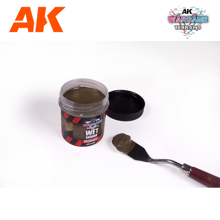 AK Interactive Wargame Battle Ground Terrains Wet Ground - 100ml (Acrylic) | 8435568331044