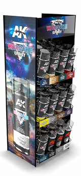AK Interactive Spray Wargame Full Rack (9 Wargame colors 400 ml x 4) + (3 Primers 200 ml x 4 units)