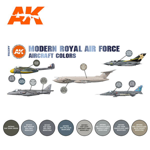 AK Interactive 3G Air - Modern Royal Air Force Aircraft Colors SET